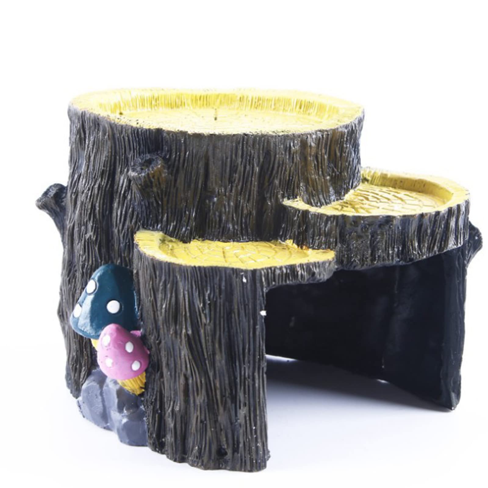 MINGLEA Hideout Fish Hiding Cave Tortoise Basking Platform Aquarium Ornament for Fish for Snake Tortoise Hab