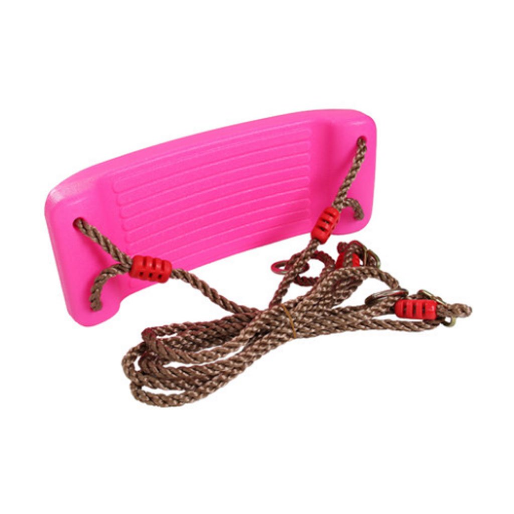 Milageto Columpio Exterior Columpio Jardín Columpio Parque Juguete Niños Asiento Plástico con Cuerdas Ajustables 140-250 Cm Y Capacidad 150 Kg Adecuado para Ja, Rosado