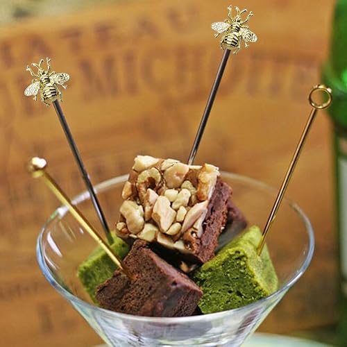 Miniatura 5 de LB-LAIBA Palillos de cóctel de acero inoxidable Martini Olive Picks para Mojitos Bloody Marys Aceitunas Aperitivos Frutas Sándwiches Bebidas