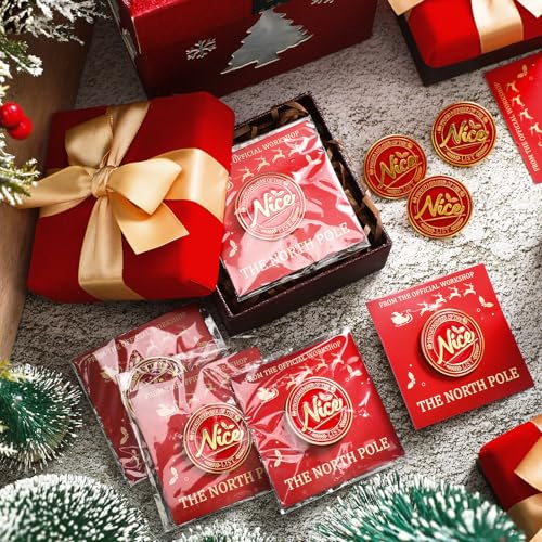 8 Set Santa Nice List Enamel Pins Santa Letter Gift Badge Christmas Enamel Pins from Father Christmas for Christmas Eve Gift Fillers Stocking Fillers3