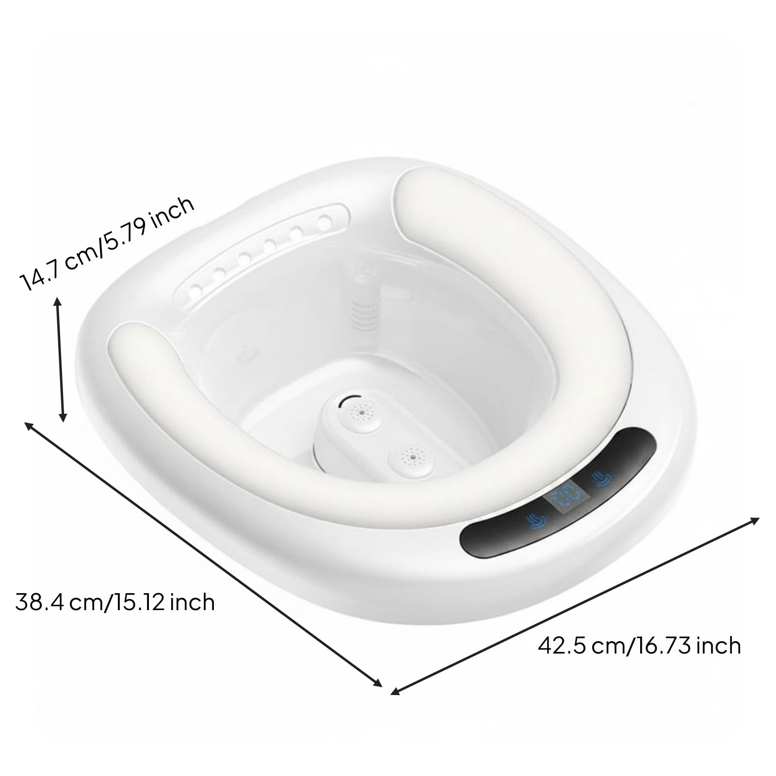 Donna Elettrico per Seduta con Spruzzo Automatico Bacinella per Igiene Intima Lavaggio Detersione Materiale PP PVC Avvio Rapido Adatto a Casa Bagno Post Parto Anziani, Bianco Avorio, PVC