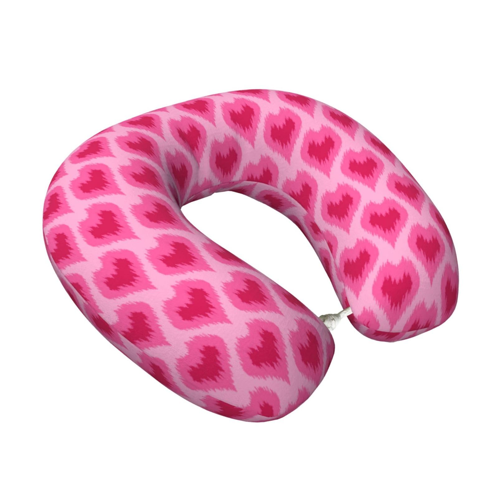LKYMOH Ethnic Style Hand Drawn Hearts, Travel Neck Pillow U-Shaped Memory Neck Support Soft Comfortable With Washable Cover For Airplane Car Traveling and Office