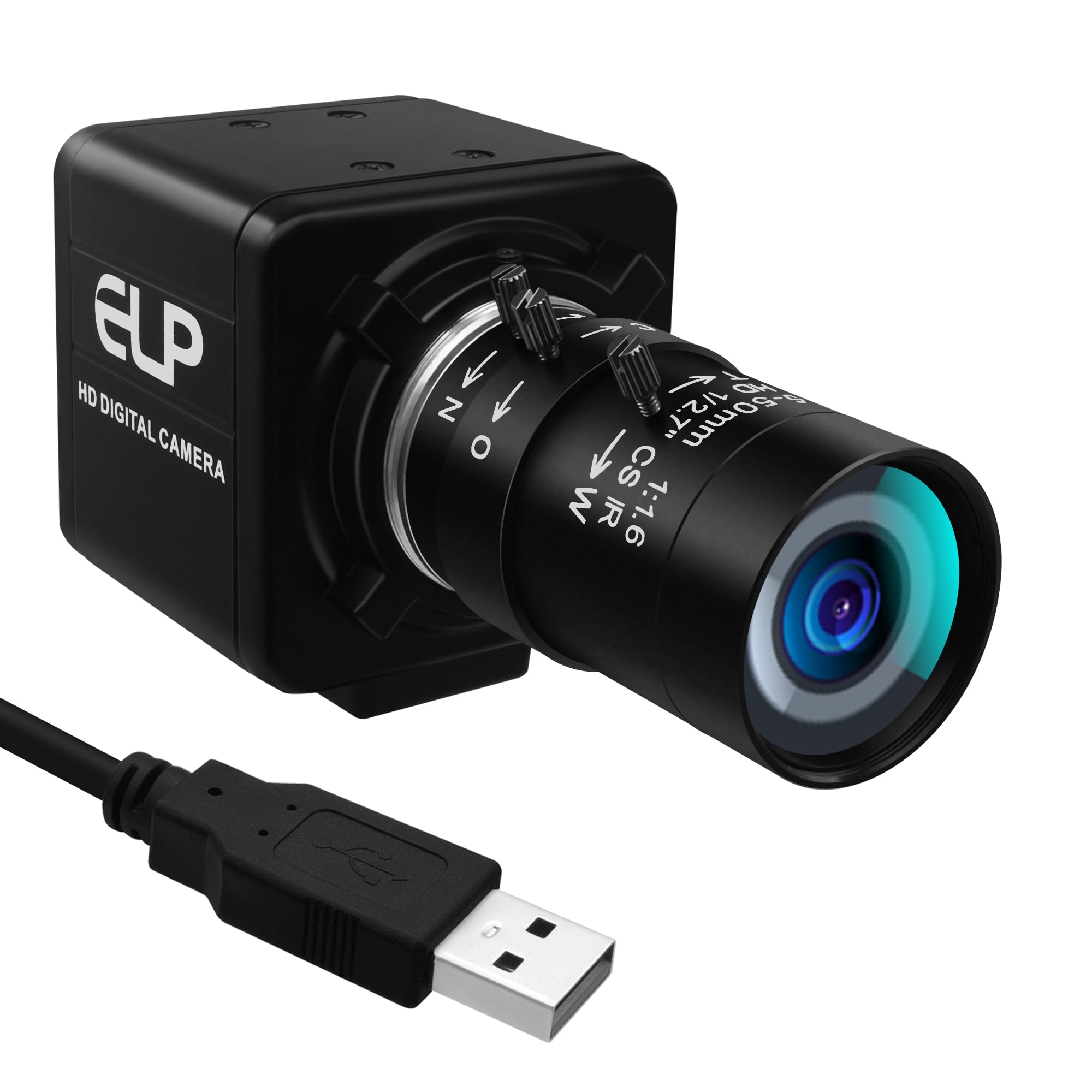 Monochrome USB Kamera mit Globalverschluss | 800P 120FPS ultraschnell, 5–50 mm CS Objektiv mit manuellem Fokus, Plug & Play für Motion Capture,kompatibel mit Raspberry Pi
