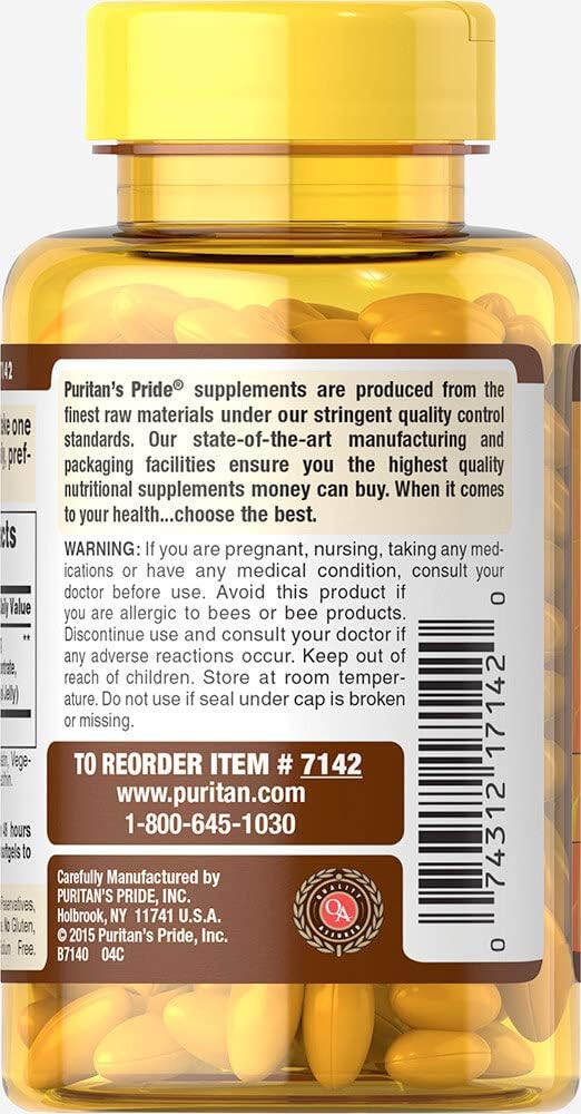 Puritan's Pride Royal Jelly 500 mg-120 Softgels (Packaging May Vary) : Health & Household