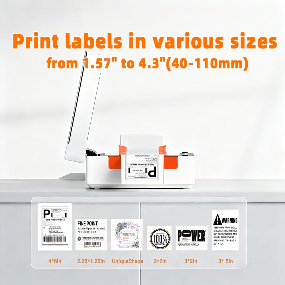 A81-Pro termiczna drukarka etykiet 4 x 6, bezprzewodowa drukarka etykiet wysyłkowych Bluetooth do szybkiej wysyłki e-commerce, kompatybilna z Amazon, Ebay, Shopify, Small Business, iOS