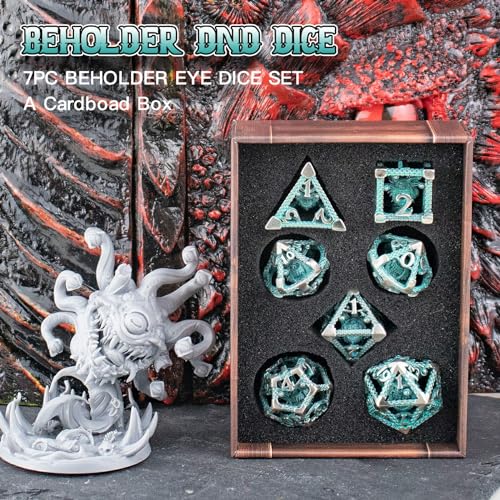 Dados DND de metal HNCCESG ligeros y legibles para evitar lanzamientos sesgados 6