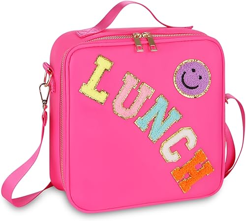 Miniatura 8 de Lonchera para Mujer, Lonchera Aislada Reutilizable, Bolsas Tote Florales de Cordobés para Mujer, para Oficina, Trabajo, Viaje, Picnic Flores azules