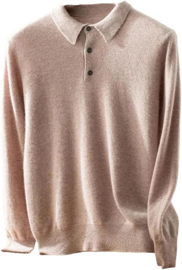 Men Polo Knit Long Sleeve Casual Sweater
