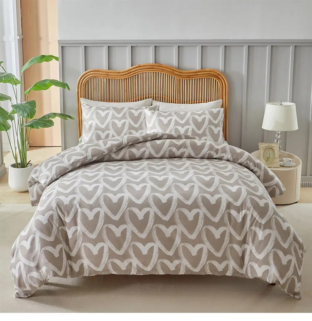 Housse de couette motif cœur résolvant le manque d'inspiration pour votre déco de lit