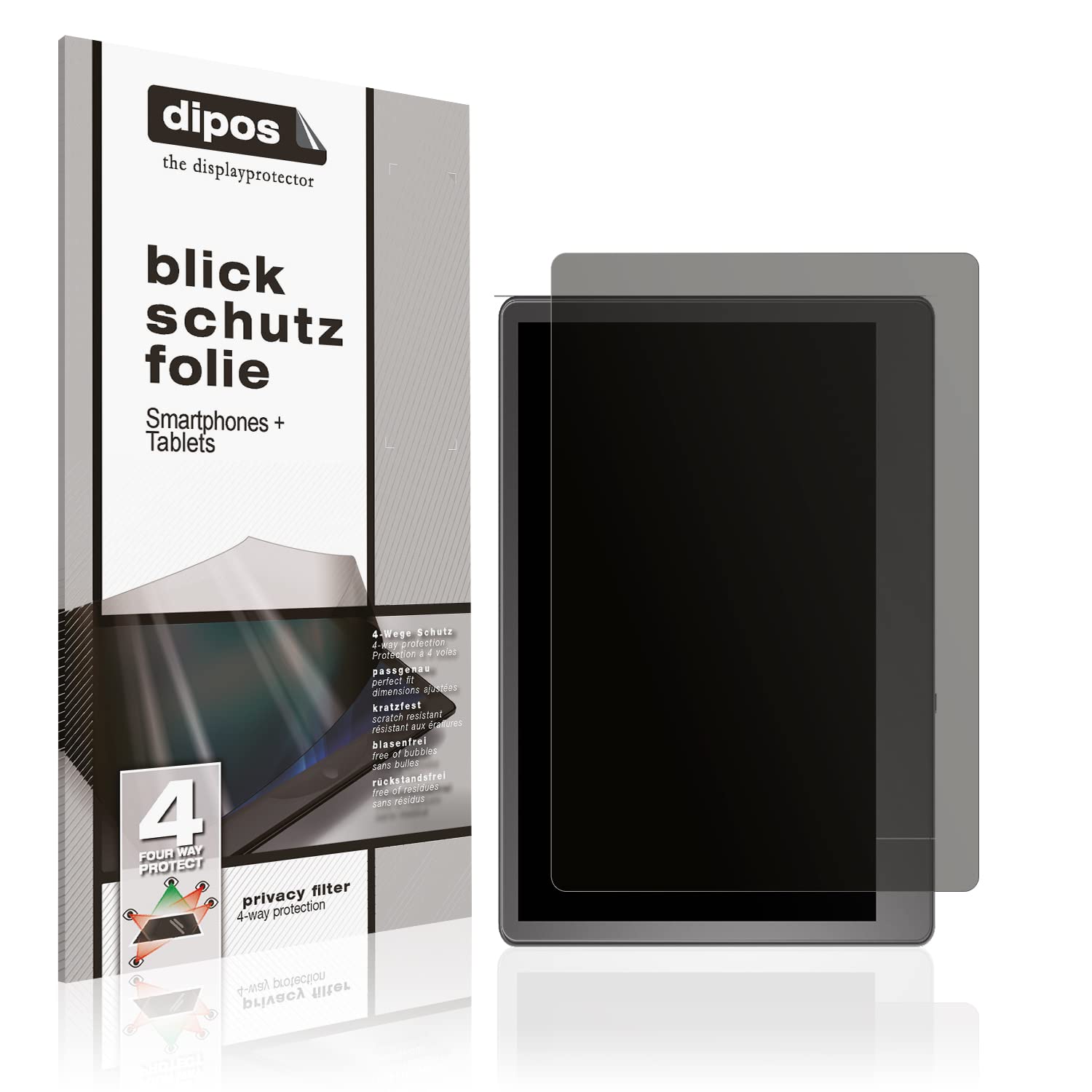 dipos Blickschutzfolie für Amazon Kindle Scribe (2022) | Displayschutz matt mit 4-Wege Sichtschutz-Effekt, Privacy Filter, passt perfekt, kratzfest, blasenfrei, selbstklebend