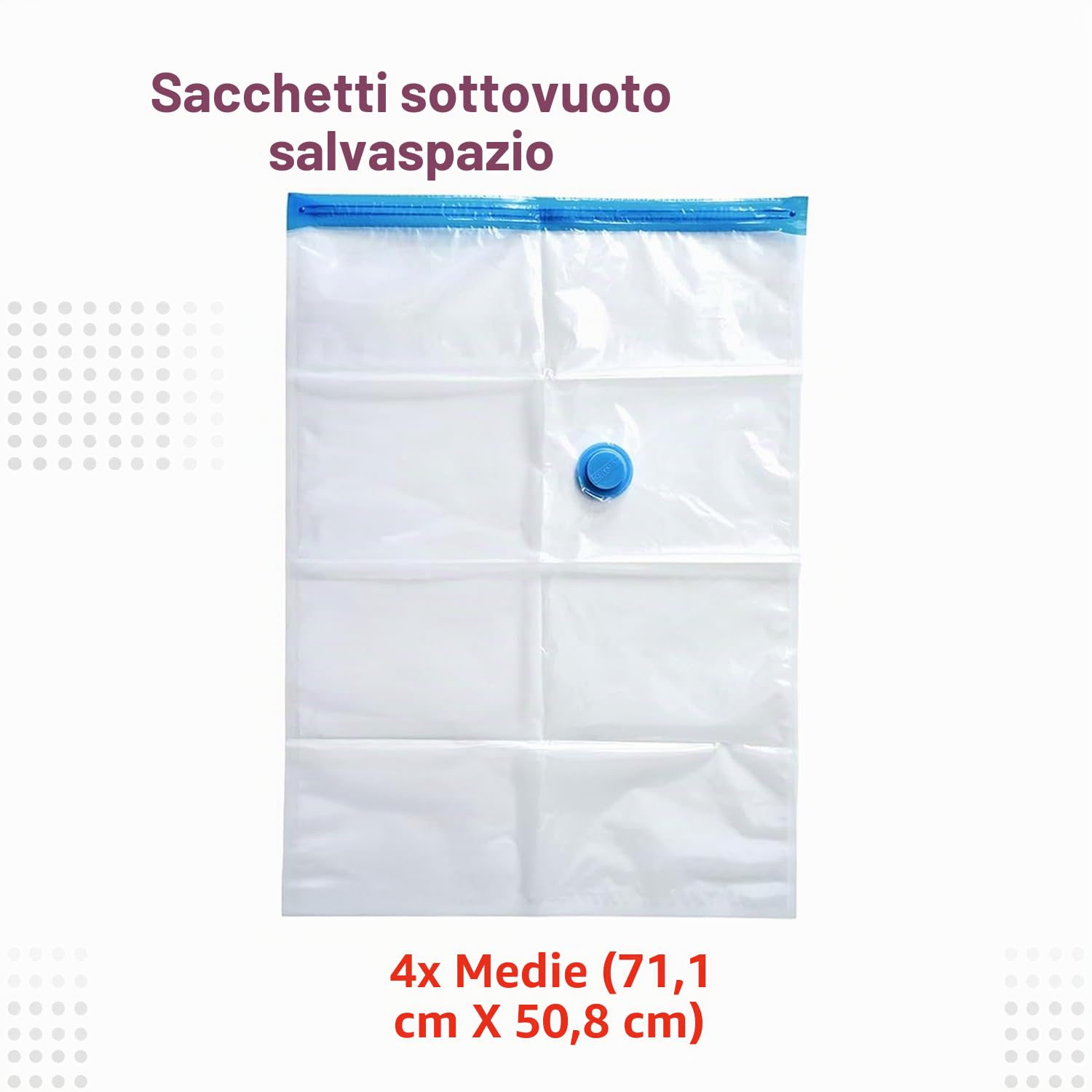 Spacesaver Premium Sacchetti Sottovuoto, 80% in più di Stoccaggio, Pompa a Mano per Viaggio, Doppia Chiusura, Tripla Valvola Turbo-Guarnizione per il Massimo Risparmio di Spazio-Medi 4 Pezzi