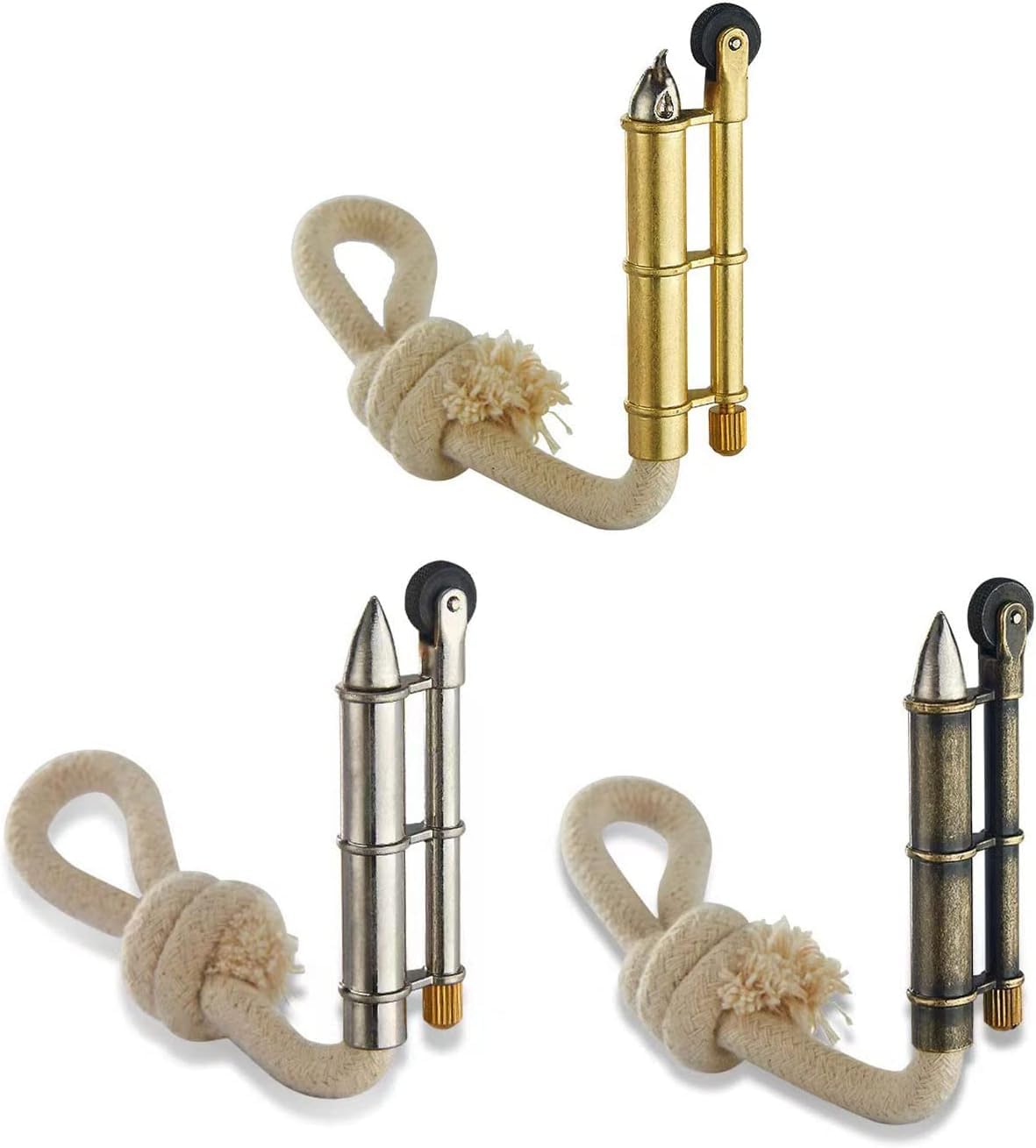 Feuerstarter, tragbares Outdoor-Überlebenswerkzeug, Metall-Treh-Seil-Design, keine Notwendigkeit für Kerosin oder Gas, ideal für Camping und Notfallsituationen