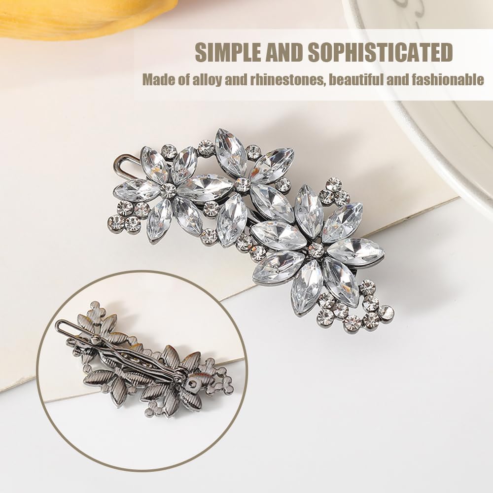 Mecool Taglio di capelli grande rosa spilla fiore fiore testa clip capelli ragazza accessori festa di nozze bianco