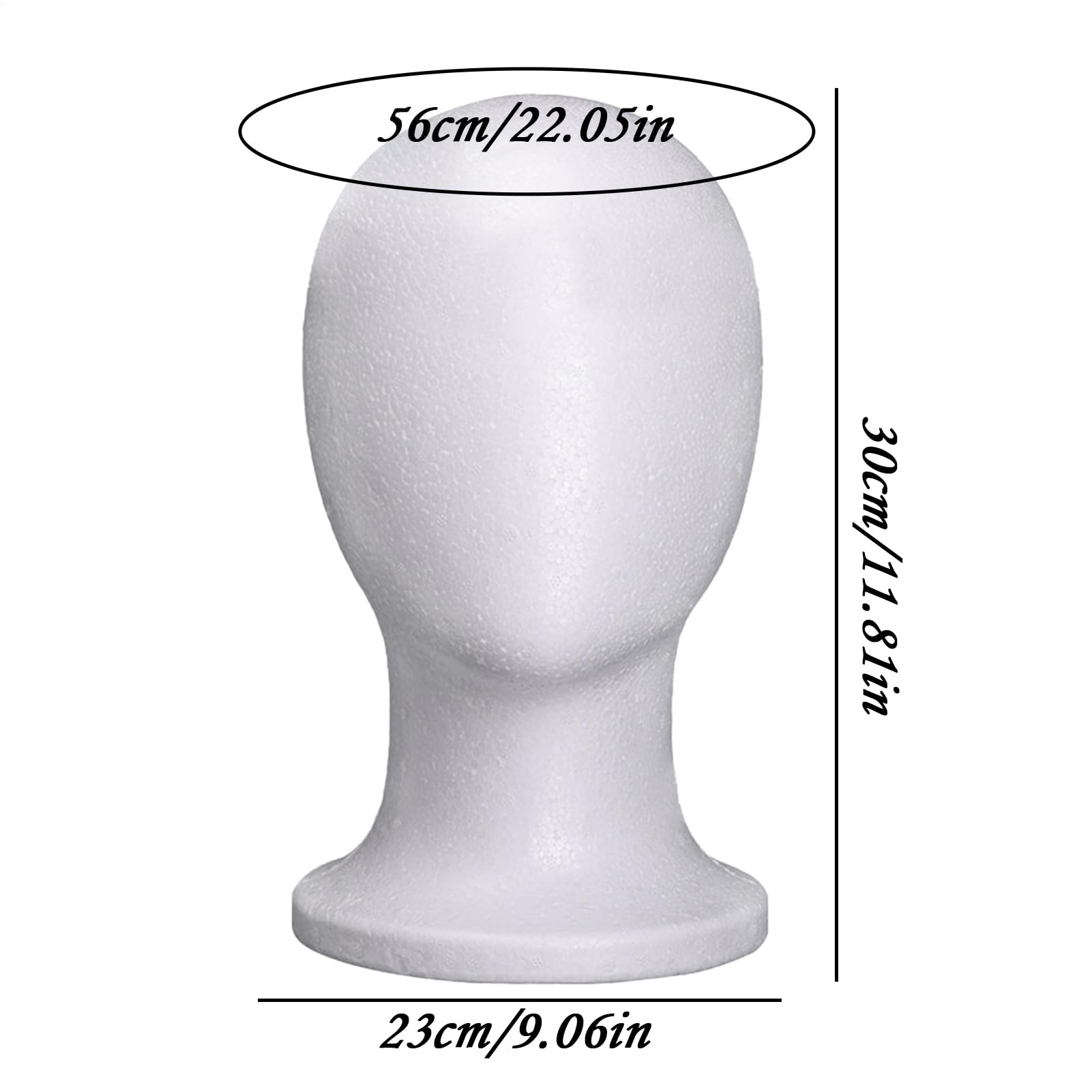 Testa di Modello Polistirolo Testa Parrucca Stand Con Supporto Da Tavolo Manichino Testa Espositore Espositore Per Capelli, Occhiali E Cappelli 28 X 16,5 Cm