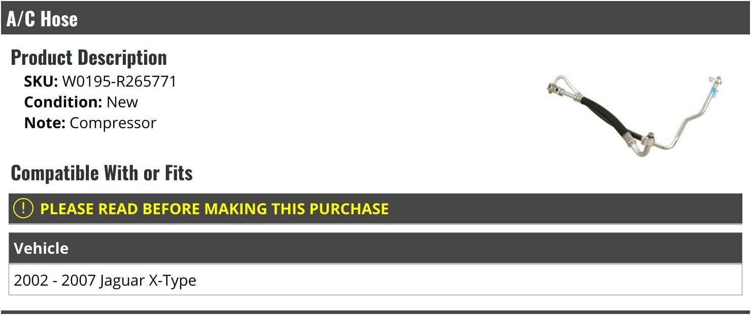 AC Compressor Hose - Compatible with 2002-2007 Jaguar X-Type