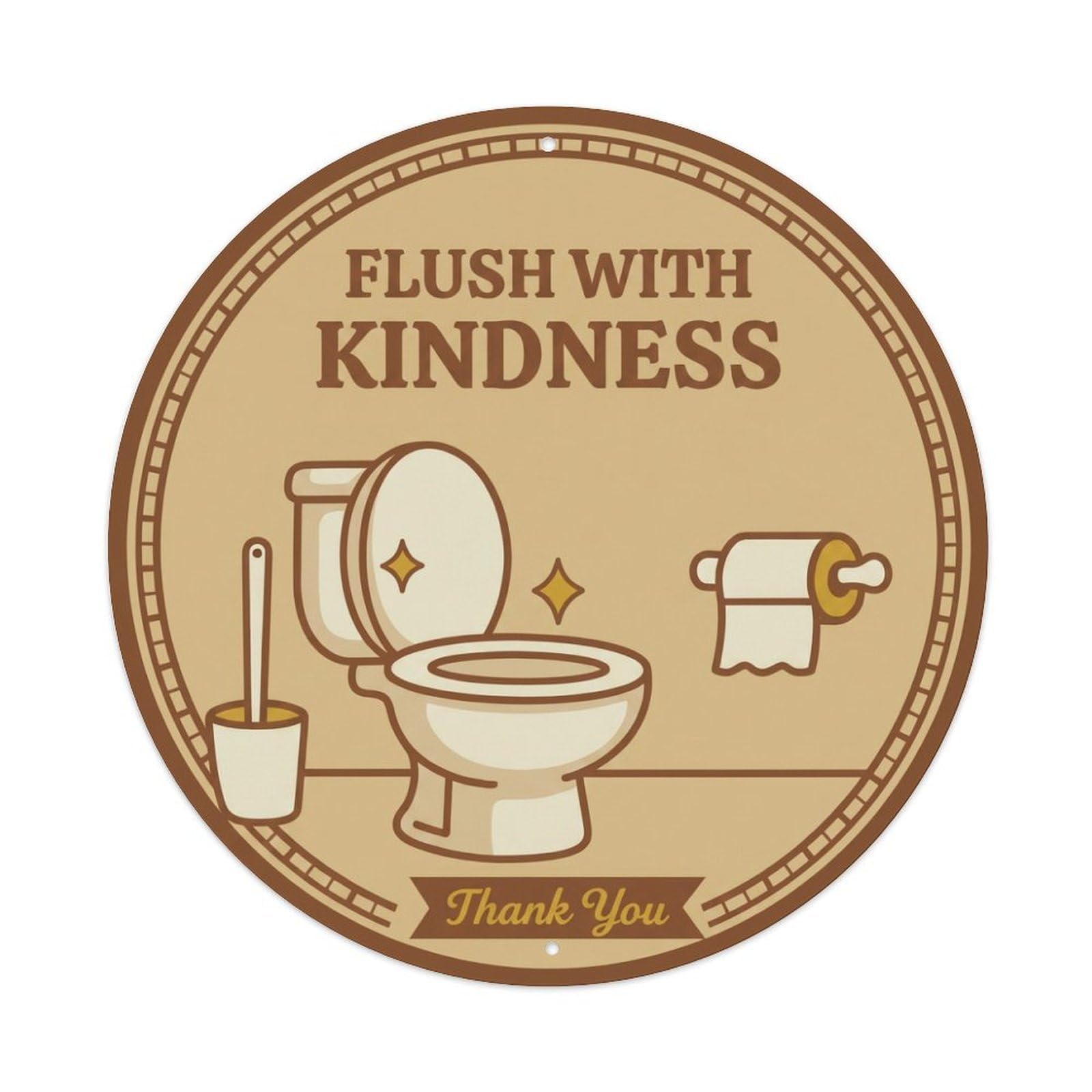 Tgrcjimh Style Metal Tin Sign Toilet Clean Bathroom Reminder Flush With Kindness