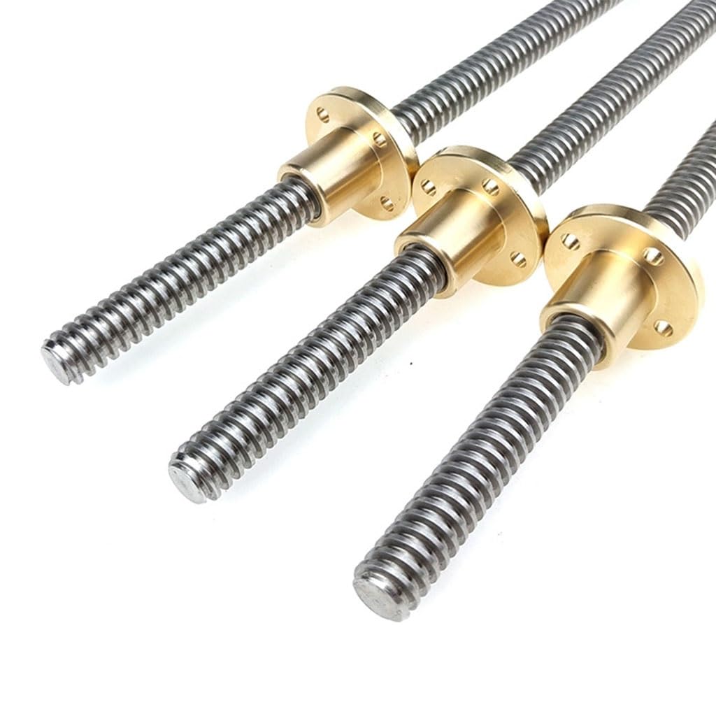 Gewindestange, Trapezgewindespindel, 3D-Druckerteile T16-Gewindespindel, 100 150 200 250 300 350 400 450 500 600 1000 mm Teilung 4 mm Steigung 10 mm Trapezgewindespindel mit Kupfermutter, 1