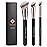 TEOYALL Foundation Contour Conceal Brush Set, 3PCS Angled Synthetic Kabuki Brush for Blending Setting Buffing with Liquid, Cream and Powder Cosmetic (170S/270S/370S)