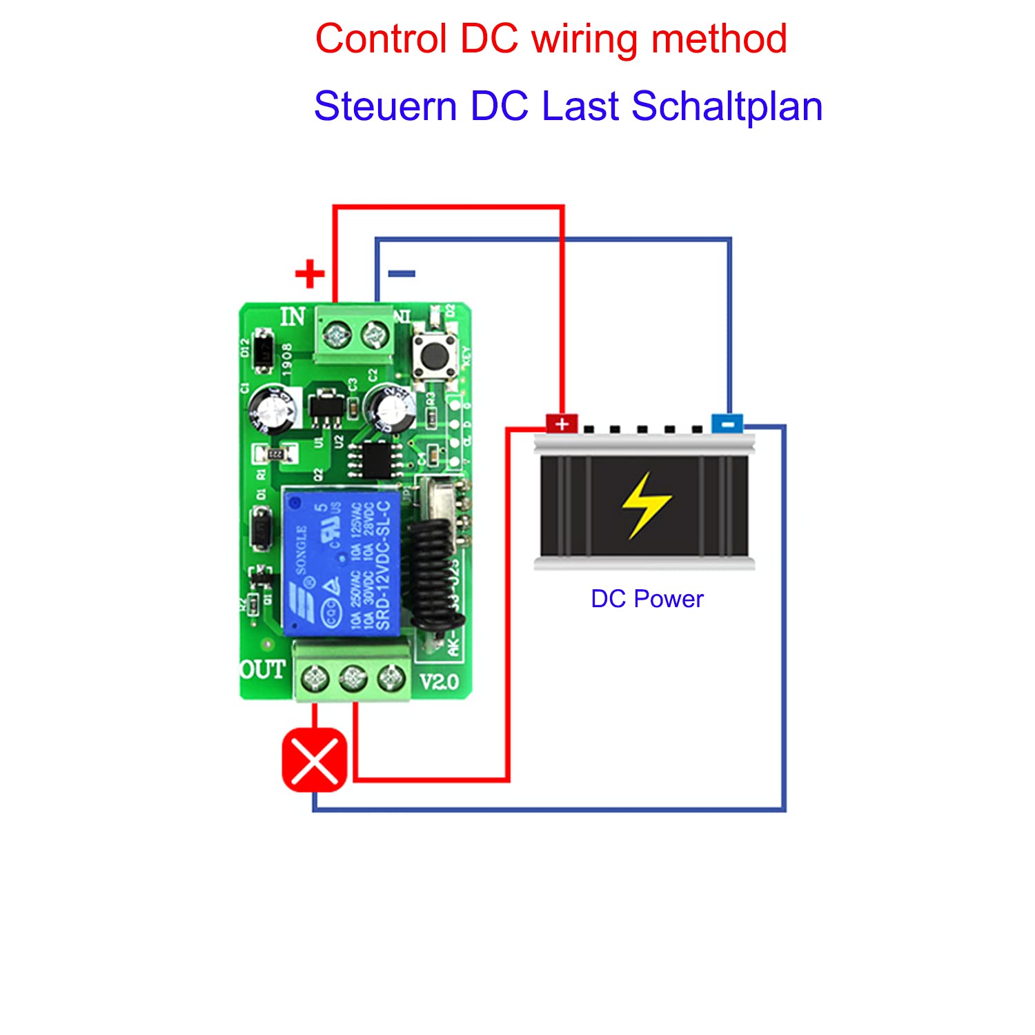 DC 12 V 1 canal 1 CH RF Télécommande sans fil Système d'éclairage Récepteur radio Télécommande sans fil Interrupteur