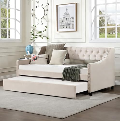 Bellemave Full Daybed with Linen Upholstery
