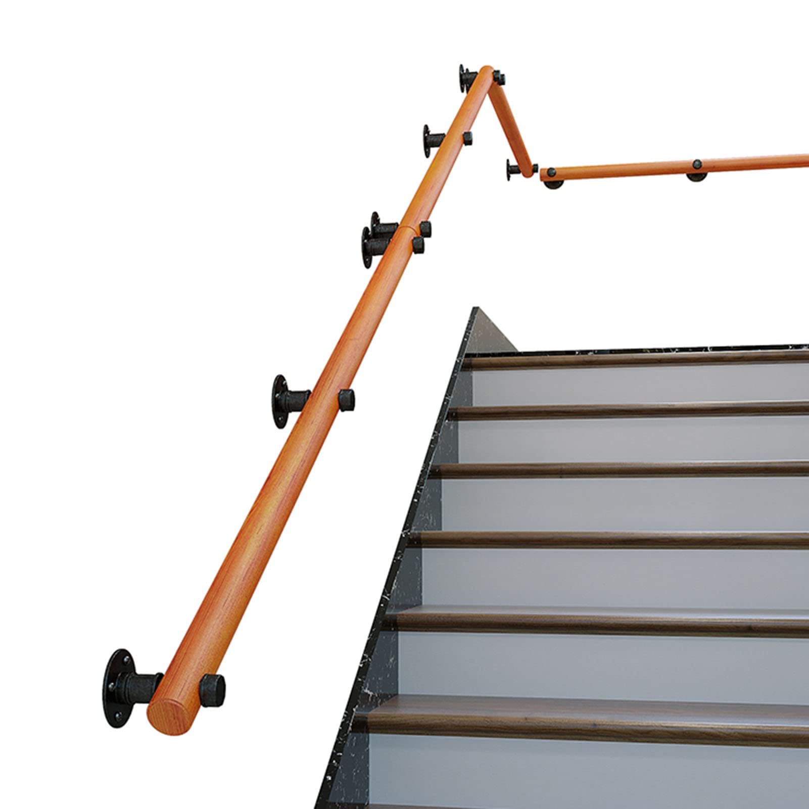 Garde-corps d'escalier en bois de 1,5 m avec fixation murale pour sécurité intérieure