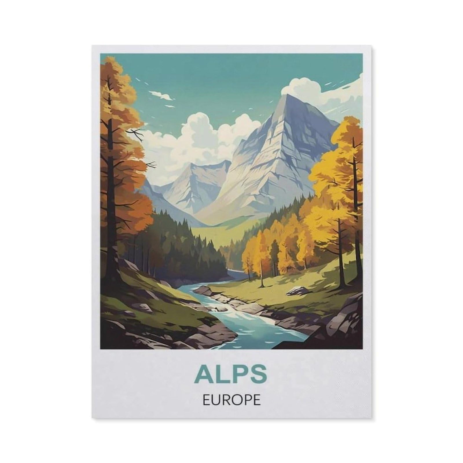 Funny Bathroom Wall Decor Signs，Alps Europe(20x30cm）