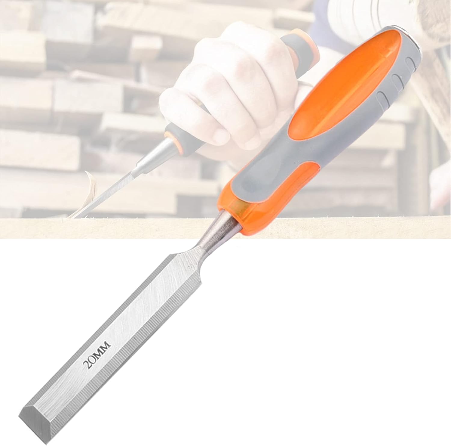 Wood Chisel, Bevel Edge Wood Carving with Steel and PVC handle, Wood