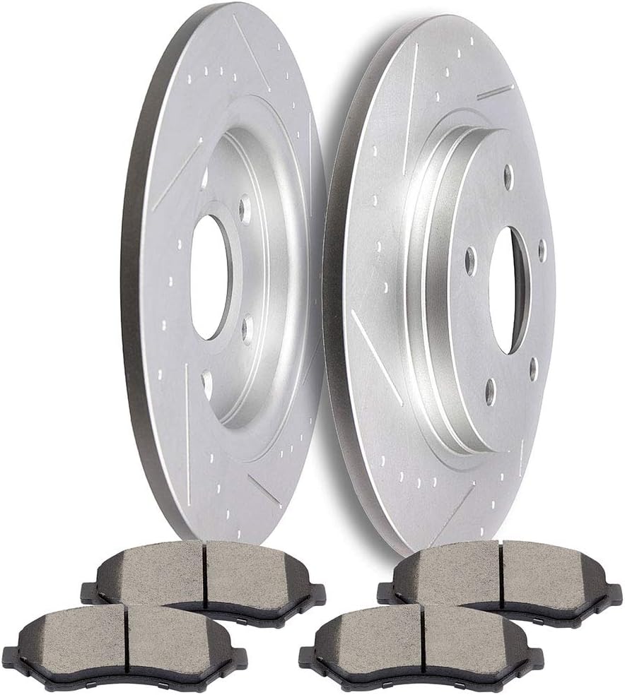 SCITOO Rear Brake Kits 53050 Brake Rotors & D1273-8389 Brake Pads Fit For Chrysler For Town & Country 2008-2016,For Dodge For Grand Caravan 2008-2016,For Dodge For Journey 2009-2013