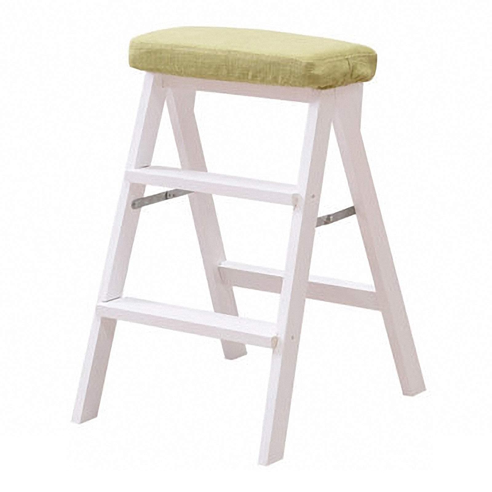 Silla escalera plegable convertible madera haya con taburete portátil