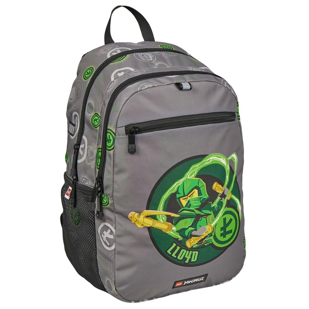 SKANDO BAGS Sac à dos extensible LEGO® Ninjago®, sac à dos spacieux avec grandes poches zippées, poche avant et poches latérales en filet. Éléments réfléchissants.