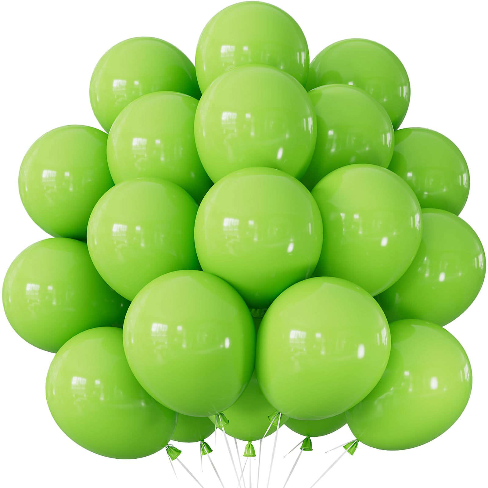 Adeyoo Lime Green Balloons - 50 Pcs Light Green Latex Balloons 12 Inch Round Balloon with Ribbons, Strong Thicken Party Balloon for Birthday St. Patrick's Day Jungle Safari Theme Party Decorations — image 1