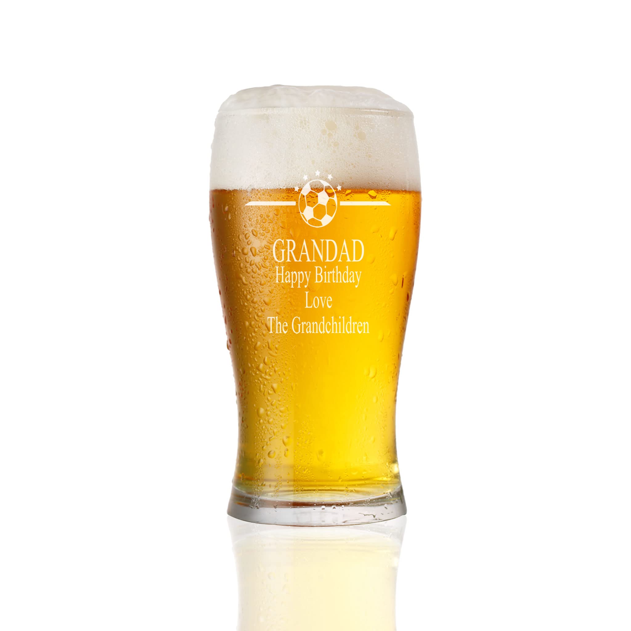 ukgiftstoreonline Personalised Engraved Pint Glass Sports Award Football Theme Gift Box Included