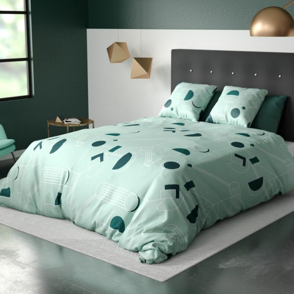 Housse de Couette 240x220 HAWAK en Microfibre Hypoallergénique pour Éviter les Poussières au Lit