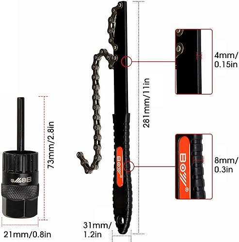 Miniatura 2 de Kit de herramientas de cadena de bicicleta, herramienta de extracción de cassette, herramienta de extracción de piñón de bicicleta para cadenas de