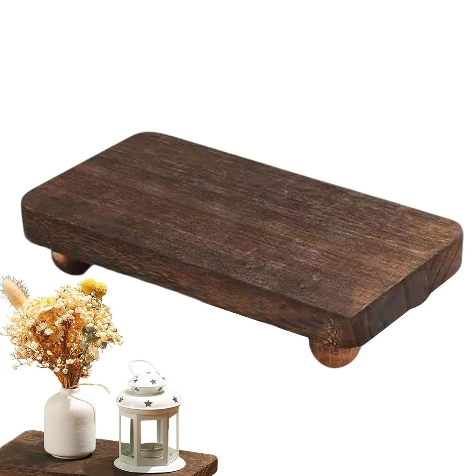 MNJKYI Wooden Risers for Display, Vintage Stand Wood Organizer, Rustic Farmhouse Wood Tiered Tray Pedestal Stand, Kitchen Counter & Table Display, Wooden Decorative Stand for Coffee Table(Medium)
