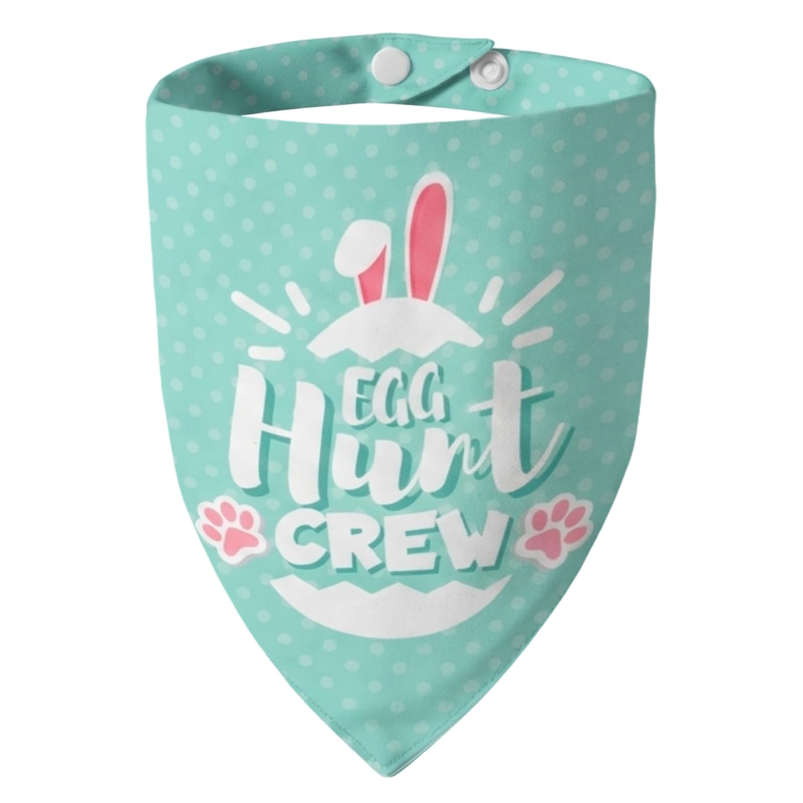 ICEMOOD Easter 2-in-1 Dog Bandanas with Cute "Egg Hunt Crew & Security" Lettering For Easter Game, Mint Green Pet Holiday Costumes Scarf with Snap Button, Large to Giant Breeds (75lbs+) — image 1