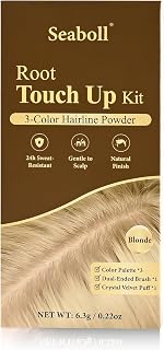 Root Touch Up Hair Powder, 3-Color Hairline Kit for Women & Men| Sweat Resistant & Nourishing, Instant Grey Coverage & Scalp Concealer, Natural Bald Spot Cover Up for Thinning Hair, B-Blonde