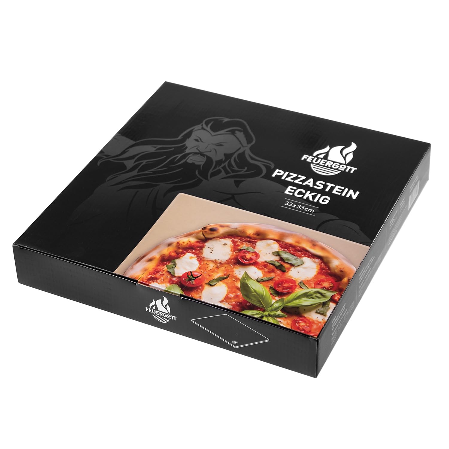 Pierre à pizza en cordiérite, 33 cm, carrée, non traitée, à pores ouverts, pour pizza, focaccia, tartes flambées, lahmacun au four, barbecue au charbon de bois, barbecue à gaz