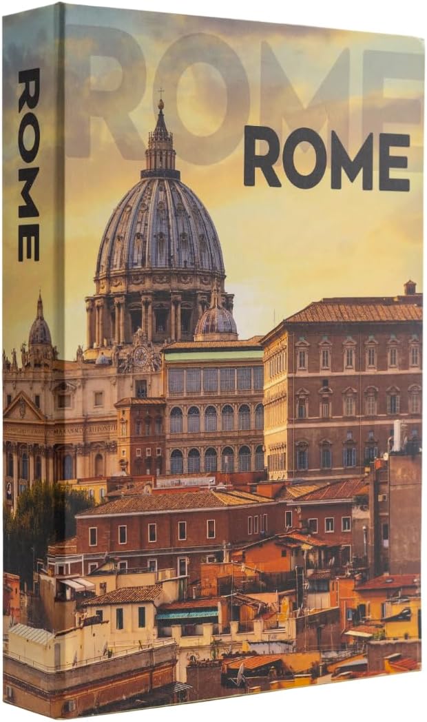 Rome Faux Book Storage Box - Storage Books (12x8x1.5”)