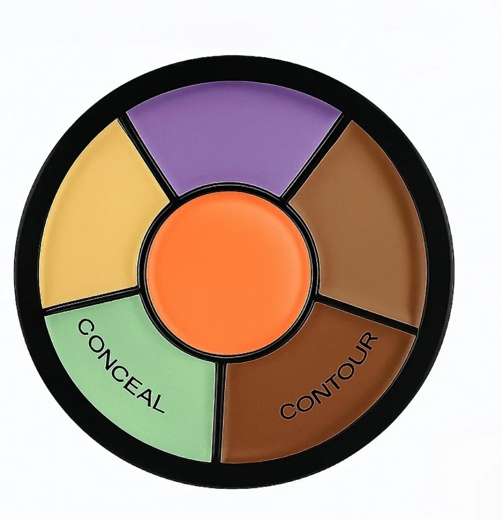 Just Tya | Professional Conceal and Contour Colour Correcting Palette, 6 Shades, Round, Cream Formula-image-49