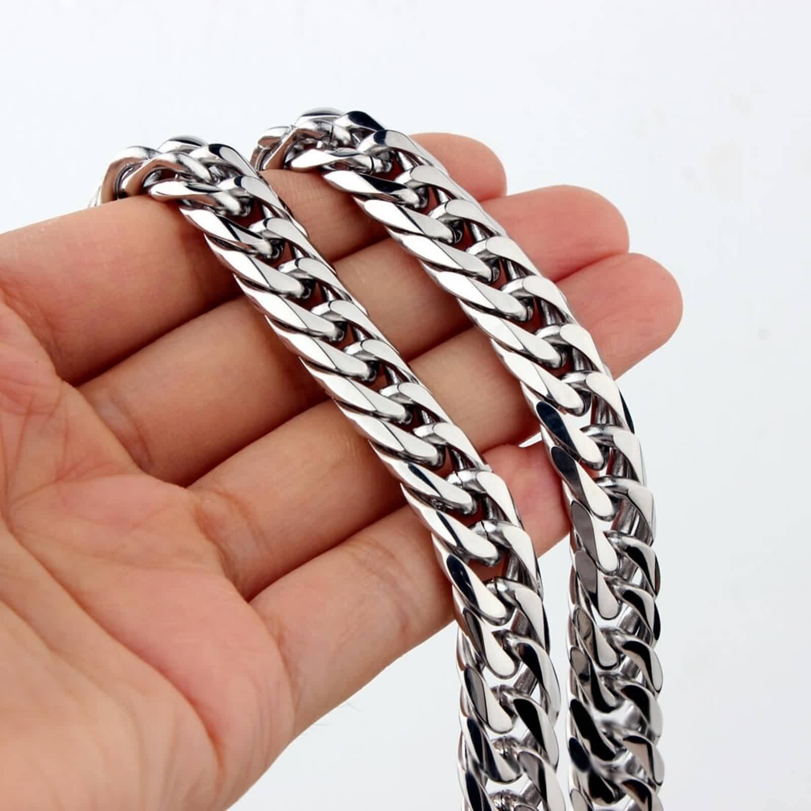 Collane Acciaio Uomo, Catena Gioielli Collana Necklace Curva Semplice Bigiotteria Regalo per Fidanzato Donna