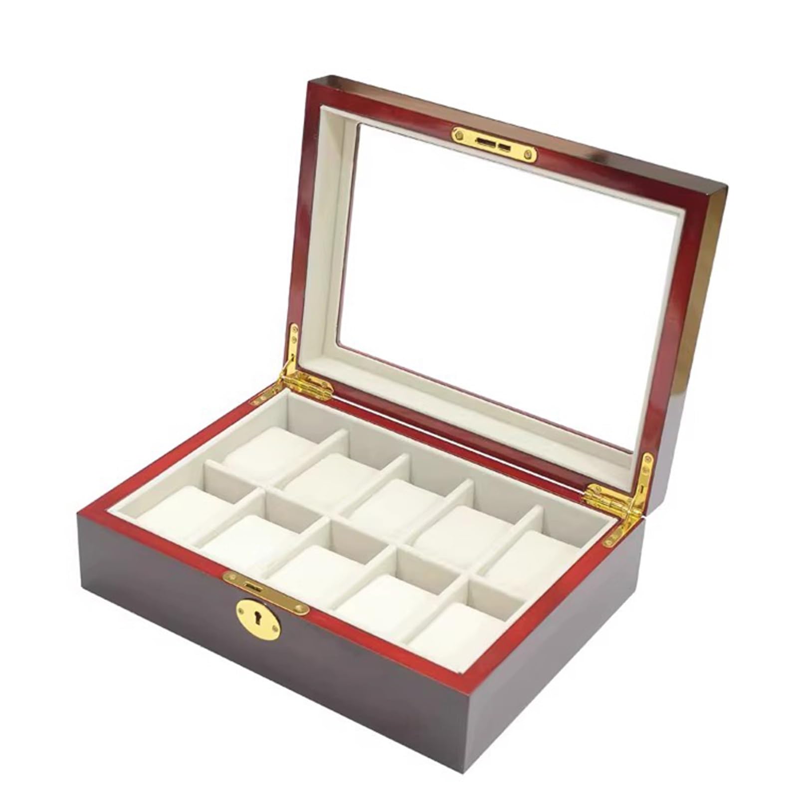 JEKKAH Caja de embalaje for reloj, caja de madera for guardar joyas, exhibir relojes mecánicos(10 Slots)