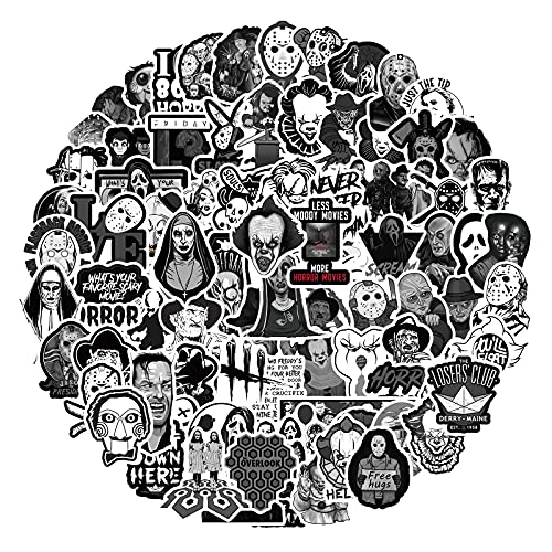 100 Gothic Stickers, Laptop Stickers Computer Skateboard car Motorcycle Decals Teen Adult Style Stickers Flower Graffiti Patch Skateboard Stickers (Black)