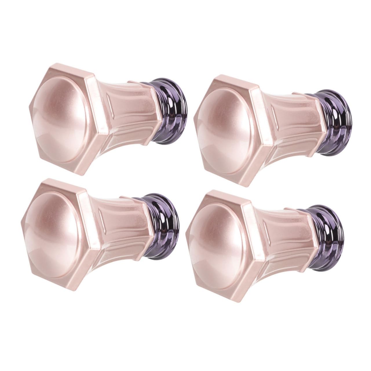 OUNONA 4Pcs Rose Gold Decorative Curtain Rod Caps Vintage Style Finials for Window Drapery Rods Stylish End Caps for Single Double Curtain Rods Enhancer