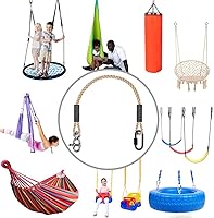 Vista 5 de SELEWARE Kit Colgante de Correas y Cuerdas para Hamaca Columpio de Árbol, Cuerda Ajustable Rápida y Fácil de Colgar Hamaca Silla Columpio