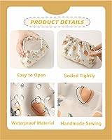 Vista 7 de 3 piezas Bolsa de cosméticos de bolsillo con tapa de presión, impermeable pequeña bolsa de maquillaje para bolso, mini kit de viaje