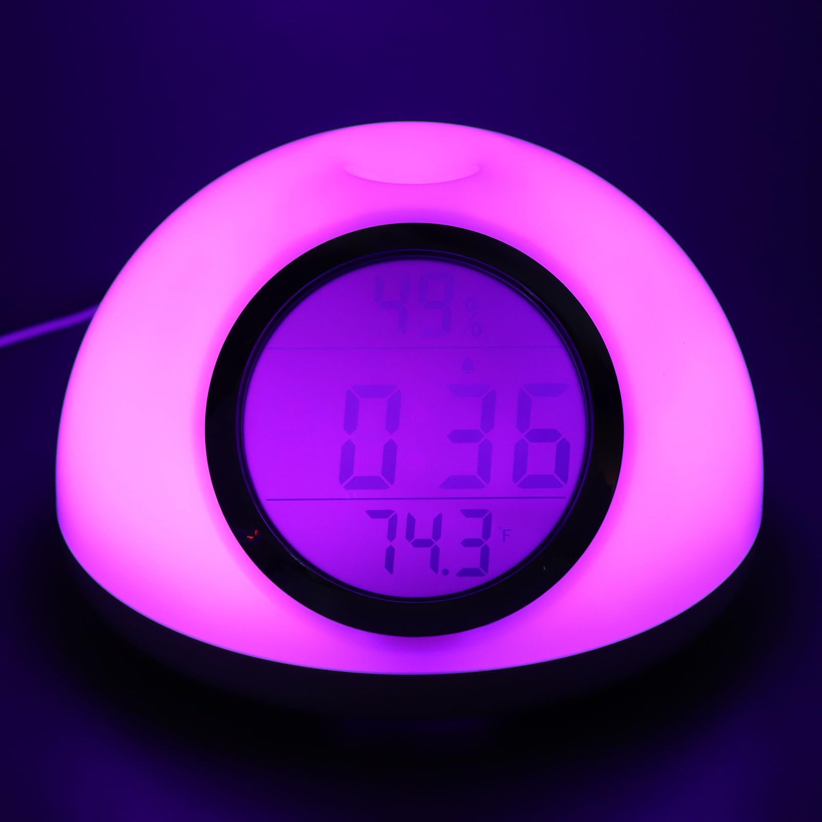 Luz para Despertar con Control y Simulación, Luz Cálida de 7 Colores, Reloj Despertador LCD para Personas Que Duermen y Niños
