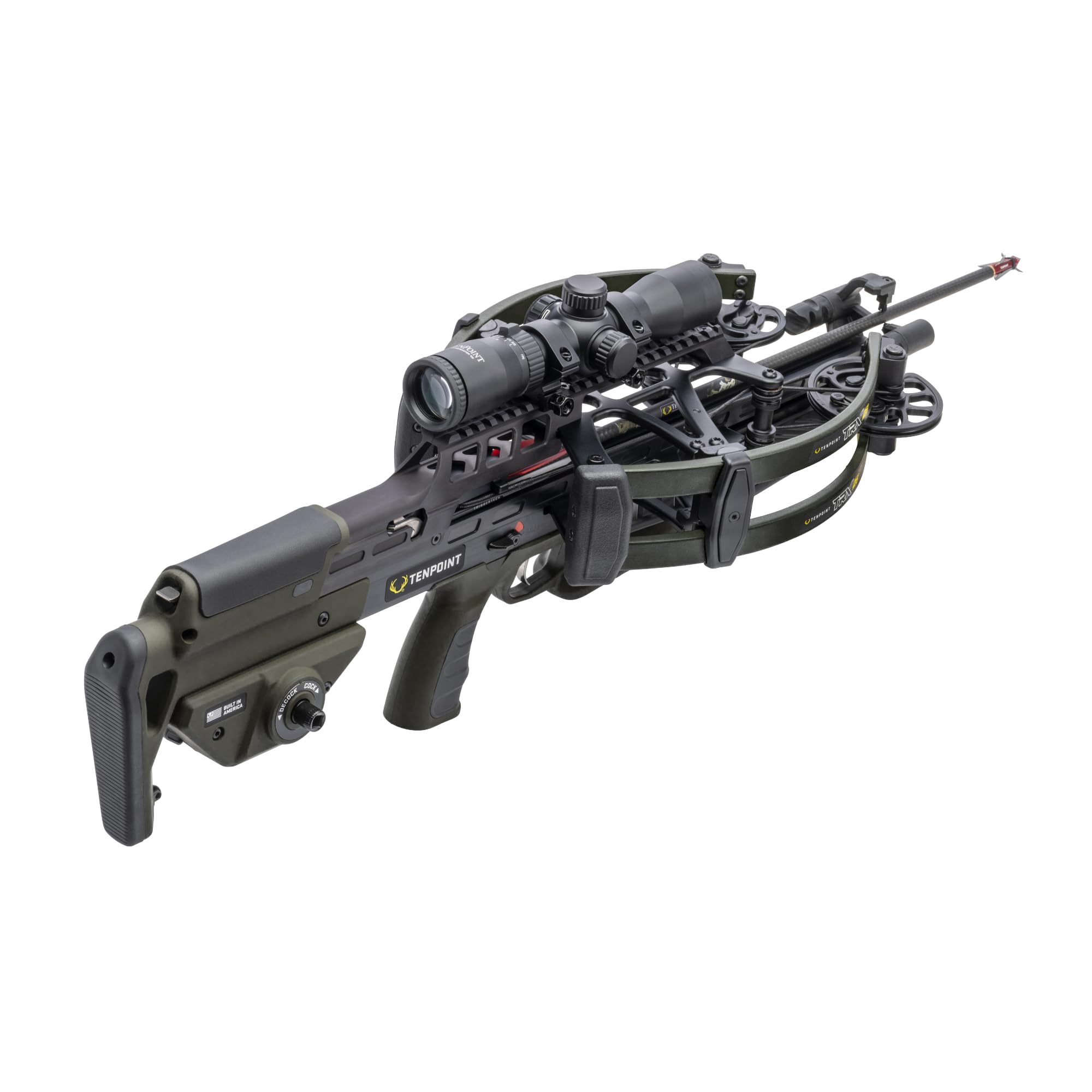 TRX 26 Crossbow, Moss Green - 460 FPS - Equipped with 100-Yard RangeMaster Scope, ACUslide MAXX Cocking & De-Cocking System + TriggerTech Trigger