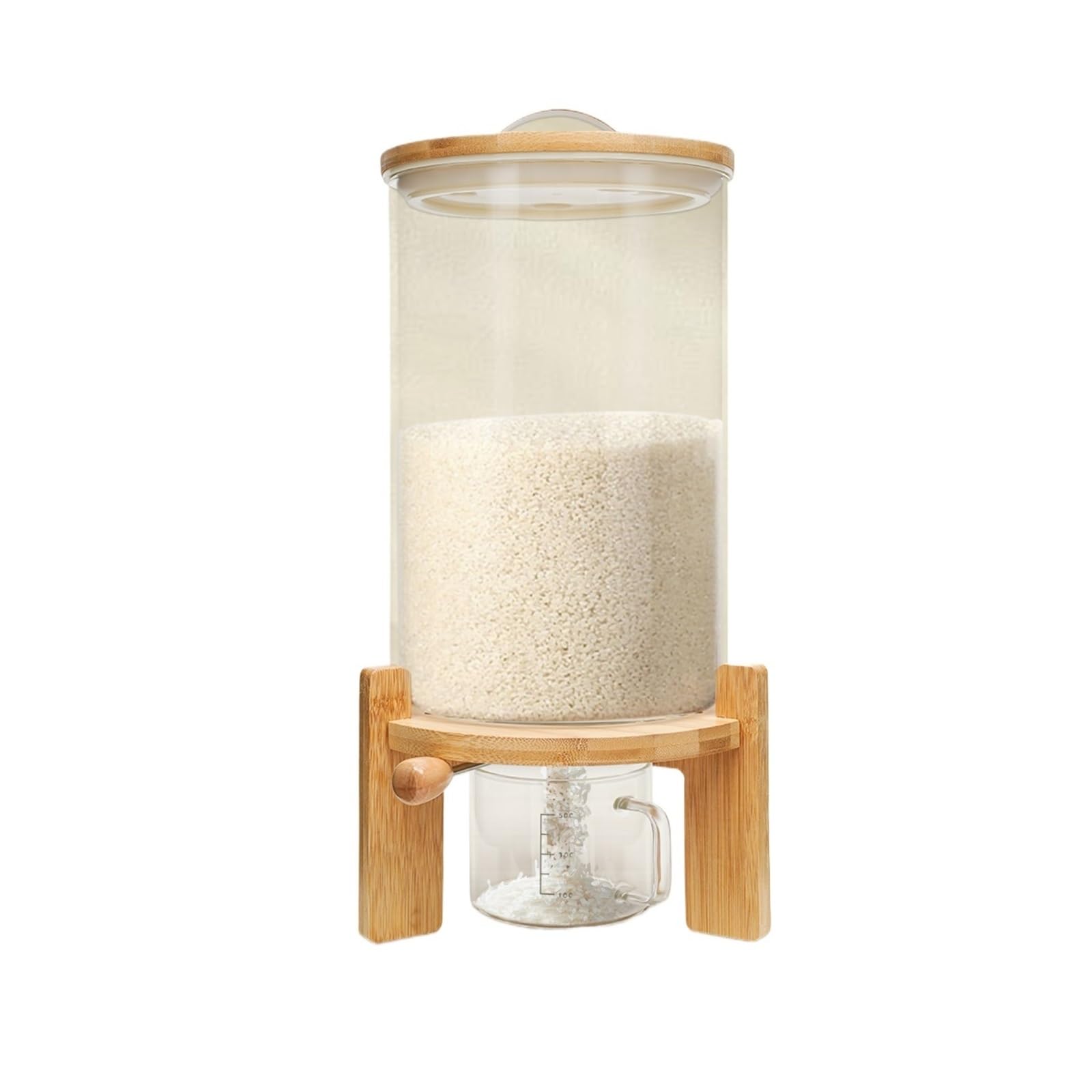 ZHOUXYFDC Cereal Dispenser Flour And Cereal Container 5L/7.5L Rice Dispenser Creative Glass Food Storge For Kitchen Organization And Pantry Store Airtight(7.5L)