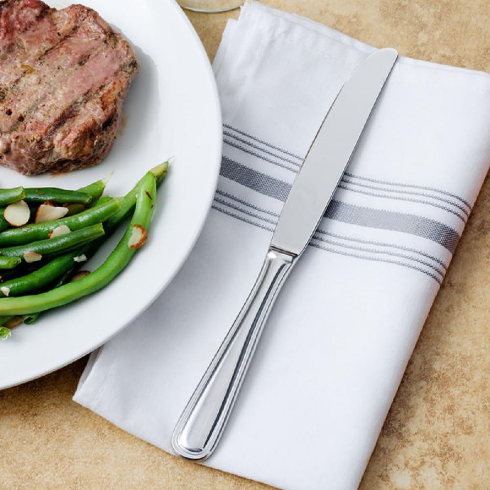 Soro Essentials- Set of 12 - Stainless Steel Simplicity Hollow Handle Table Knife - Mirror Polished Flatware Cutlery Utensil Durable Home Kitchen Eating Tableware Dishwasher Safe